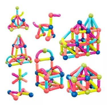 Imagem de Brinquedo de Construção Magnético 103 Peças – Aprendizado e Diversão em Família