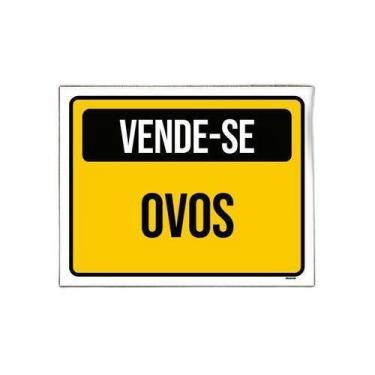 Imagem de Kit 3 Placas De Sinalização - Vende-Se Ovos - Sinalizo.Com