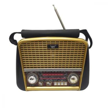 Imagem de Rádio Retro 3w Bluetooth 5.1 Com Lanterna Jd-107 - Altomex, Dourado