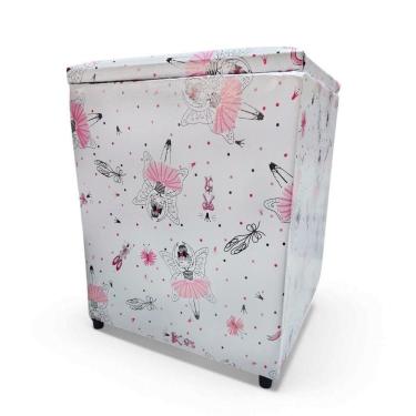 Imagem de Puff Baú Banqueta Quadrado Cubo Decorativo Courino E Suede Bailarina Courino