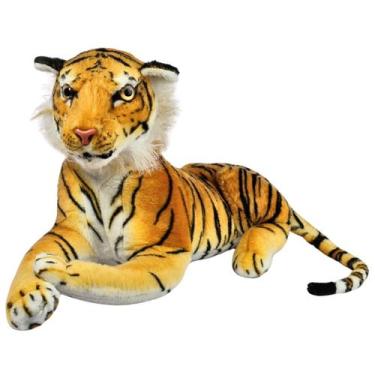 Imagem de Tigre de Pelúcia Safari Realista Deitado M Lindo - S2 Toys