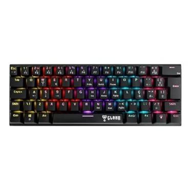 Imagem de Teclado 60% Mecânico Gamer Switch Red Anti-Ghosting Função Macro + Software USB ABNT2 292x105mm Clanm (Night Walker Preto)