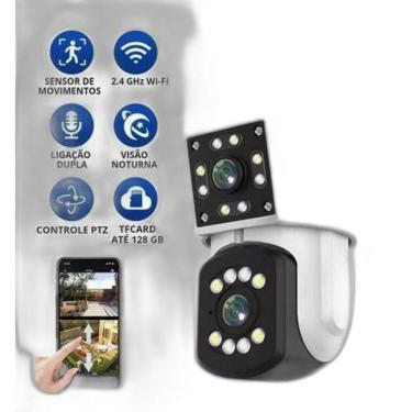 Imagem de Câmera de Segurança Fixa + Móvel com Zoom e Visão Noturna