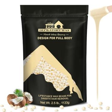 Imagem de Lifestance Kit de contas de cera de 1,1 kg, grãos de cera dura creme para remoção de pelos sobrancelhas, rosto nas axilas, depilação para biquíni brasileiro cabelo grosso feminino masculino grande