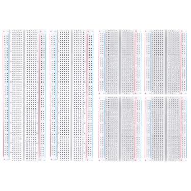 Imagem de Rindion Placa De Ensaio, Placa De Ensaio 6Pcs, Kit De Placa De Ensaio Inclui 2Pcs 830 Pontos + 4Pcs 400 Pontos, Bloco De Conexão De Distribuição De Energia Para Arduino, Escudo Protótipo E Escudo Pr