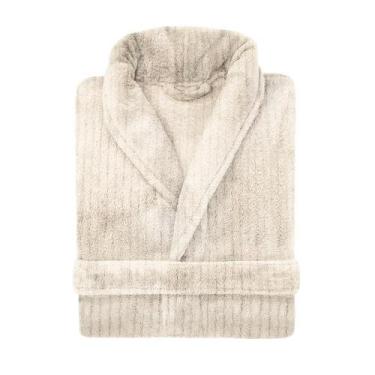 Imagem de Roupão Microfibra Stripe Canelado Tamanho Médio e Plus Size - Andreza 