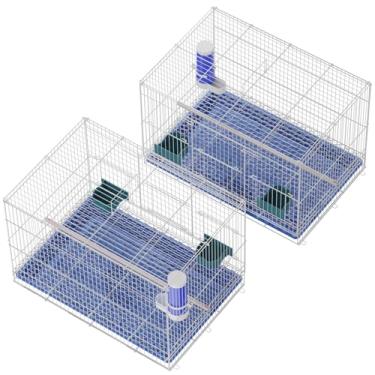 Imagem de Gaiola empilhável para pássaros de 51 cm, projetada para periquitos e várias espécies de pássaros, com bandeja deslizante e alça conveniente, para calopsitas, conures, pombinhos, canários e mais,