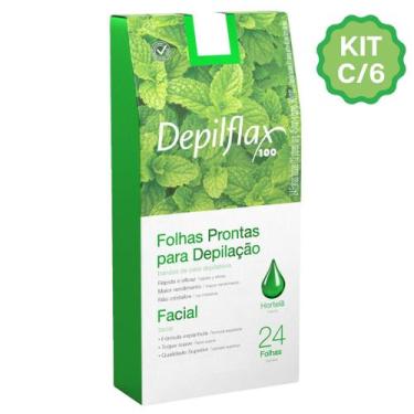 Imagem de Kit 6 Caixas Folhas Prontas Cera Depilatória Depilação Facial Depilfla