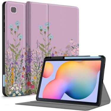 Imagem de Aippdo Capa para Samsung Galaxy Tab S6 Lite 10,4 polegadas 2024/2022/2020 com suporte para caneta S, capa traseira de TPU macio de visualização em vários ângulos com bolso despertar/hibernar