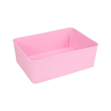Imagem de Cesto Multiuso Decorativo Rosa 19x13,5x6,5Cm 123Organizei - 123 Organi