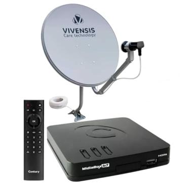Imagem de Antena Parabólica Vivensis 60 cm + 1 Receptor Century Midiabox B7