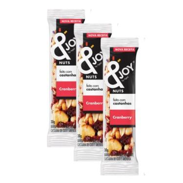 Imagem de Kit 3 Barra de Cereais &Joy Mixed Nuts Cranberry Caixa com 2 Unidades 