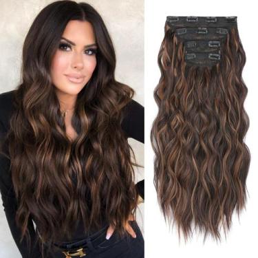Imagem de Extensões de cabelo REECHO HE001 Cabelo sintético natural feminino