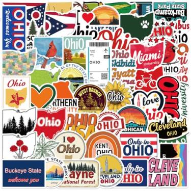 Imagem de Adesivos Ohio |54 peças Buckeye State Decalques de vinil à prova d'água para garrafas de água, laptop, bagagem, copo, computador, celular, skate, guitarra, capacete, snowboard