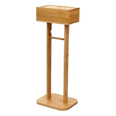 Imagem de KiBcsLic Suporte para rolo de papel higiênico, caixa de armazenamento, dispensador de papel higiênico de madeira, suporte para cozinha, casa de fazenda,