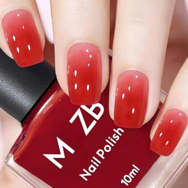 Imagem de KAHSOSE Esmalte vermelho à base de água – esmalte translúcido cor toranja – esmalte vermelho claro para meninas e mulheres – secagem rápida – sem necessidade de luz UV, 10 ml