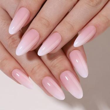 Imagem de RTKHFZE Unhas curtas de pressão - unhas postiças de gel macio para prensar unhas postiças curtas de amêndoa com cola, ajuste perfeito, unhas reutilizáveis em 16 tamanhos - Kit de 32 peças de unhas