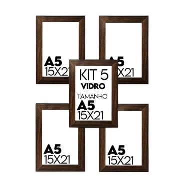 Imagem de Porta Retrato de Vidro 15x21cm Kit com 5 Unidades Lembrancinha de Festa