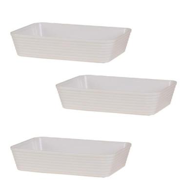 Imagem de Kit 3 Travessa  Com Friso LE CHEF 33x23x6Cm Branca - Paramount