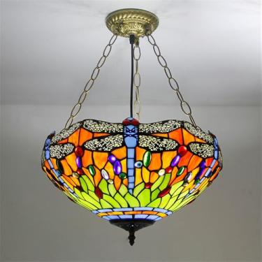 Imagem de Lâmpada Pingente de Vidro Colorido LED Contemporânea e Retro Criativa - Candelabro para Sala, Restaurante, Quarto, Hotel, Café, Bar e Corredor (Estilo 32 D40CM)