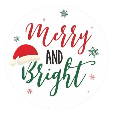 Imagem de Anwyll Adesivos de presente de Feliz Natal - Adesivos alegres e brilhantes para envelope com selo de cartão de presente (cereja e brilhante)