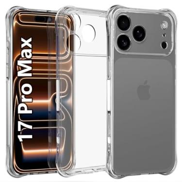 Imagem de USTIYA Capa para iPhone 17 Pro Max 6,9 polegadas 2025 Case Uso Resistente, Capinha Bumper Absorção Choques em TPU Transparente Protector Câmera Espessamento nas Quatro Pontas da Carcasa