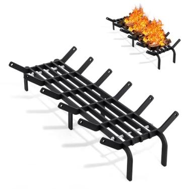 Imagem de Grelhas de lareira 68,5 cm Grelha de lareira de aço de alto carbono resistente para lareira para uso interno e externo para fogão a lenha suporte de madeira acessórios de lareira