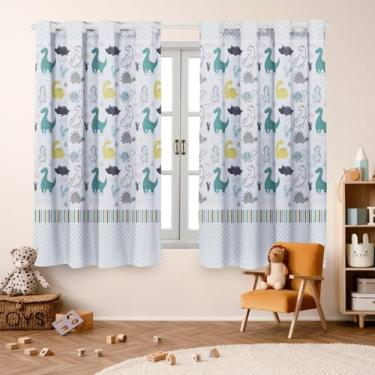 Imagem de Cortina Infantil Estampada, 2,00x1,50m, Poliéster, para Quarto de Menina ou Menino, Decorativa (DINO AVENTURA)