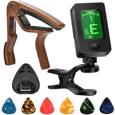 Imagem de Conjunto de acessórios de guitarra DOMMI Capo Tuner com palhetas e sup