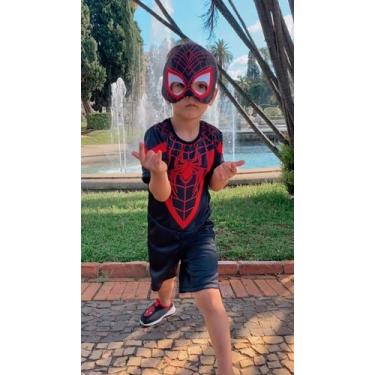 Imagem de Fantasia Short Infantil Marvel Miles Morales Homem Aranha Tamanho P - 