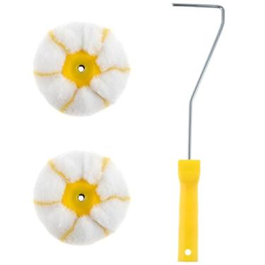 Imagem de Tzdxfgl Kit de rolo de pintura de canto eficiente ferramenta de rolo de canto para drywall rolos de pintura profissional ferramenta de pintura fácil de limpar para paredes pintura de borda de