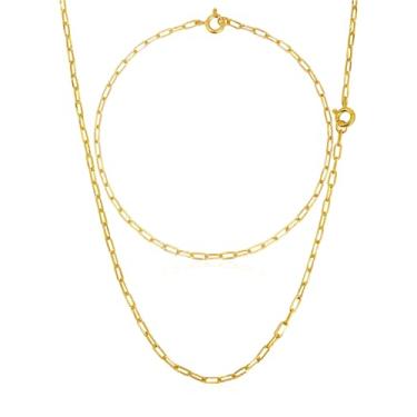 Imagem de Kit de Moeda Antiga Banhado a Ouro 18k Corrente E Pulseira Tijolinho Quina 1mm (Corrente70CM + Pulseira19CM)