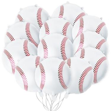 Imagem de Balões de beisebol, 12 peças de balões de alumínio com tema de beisebol, balões esportivos para crianças, meninos, aniversários, festas, esportes, chá de bebê, jogos, lembrancinhas de festa