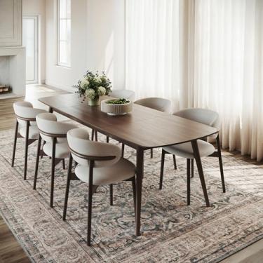 Imagem de Nuloom Luned Border Tapete lavável à máquina de 1,8 m x 2,5 m para sala de estar, quarto, sala de jantar, caramelo