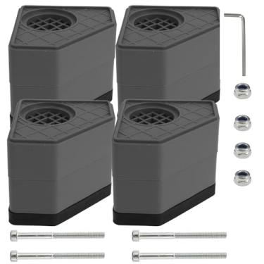 Imagem de 4 peças de almofadas vibratórias para máquina de lavar pedestal de vibração de borracha reutilizável suporte de máquina de lavar roupa tapete de vibração multiuso elevadores de móveis para lavadora e