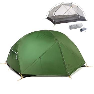 Imagem de Naturehike Mongar Tenda leve para mochila para 2 pessoas - barraca de acampamento ultraleve impermeável para 3 estações, fácil configuração, camada dupla, para caminhadas (Verde-Poliéster 210T, Mongar