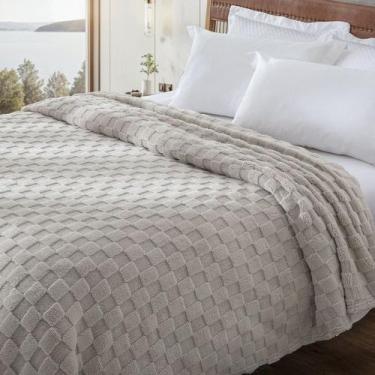 Imagem de Cobertor Casal Jolitex Dyuri Jacquard Square Toque Macio 1,80m x 2,20m