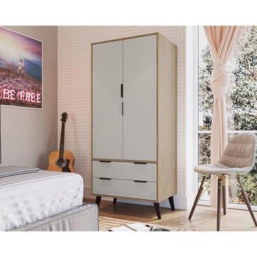 Imagem de Armário para Quarto 2 Portas 2 Gavetas Mdp - Casamia