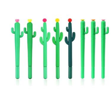 Imagem de XIANFANG Pacote com 8 canetas esferográficas suculentas, lindas canetas esferográficas sortidas (3 estilos) com aderência de borracha macia, ponta fina de 0,5 mm para diário, escritório, escola