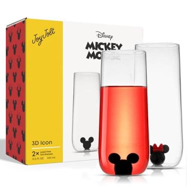 Imagem de JoyJolt Disney Mickey Mouse, Icon Highball Glass 2 peças copos de vidro. Copos de 396.9 g de altura para bebidas. Copos de coquetel, copos Disney, presentes da Disney, colecionáveis da Disney para