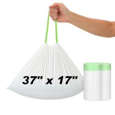 Imagem de Forros de caixa de areia para gatos extragrandes espessos 94 x 43 cm, 20 sacos de lixo para gatos com cordão – Forros resistentes a rasgos à prova d'água pré-separados para areia para gatos para