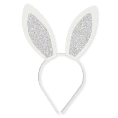 Imagem de Tiara De Coelho Páscoa Eva Com Gliter Prata