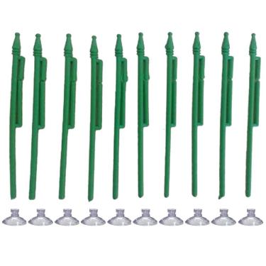 Imagem de Kit 10 Mini Haste Suporte Verde Bandeira Brasil C/Ventosa