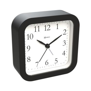 Imagem de Despertador Quartz Preto Fosco - Alarme, Snooze, 12x12x4cm