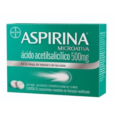 Imagem de Aspirina MicroAtiva Bayer Analgésico 500mg com 20 comprimidos