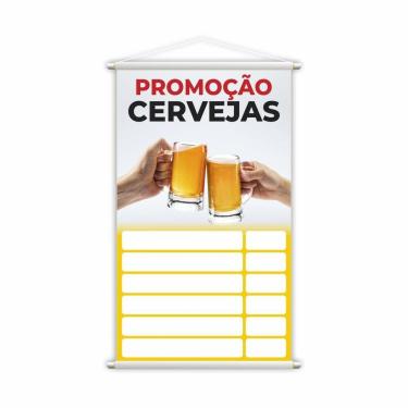 Imagem de Banner  Cervejas Tabela Preços Bebidas 80X50Cm