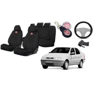Imagem de Kit Completo Banco Siena 1996 a 2003: Capas, Volante, Chaveiro - Iron 