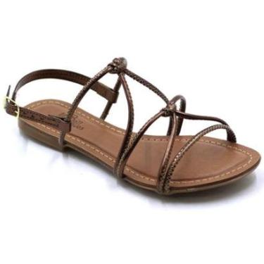 Imagem de Sandália Feminina Tiras Chocolate Bellmarques-Feminino