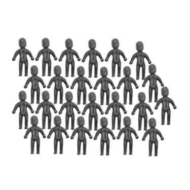 Imagem de Kit Bonequinho P/Maquete Escola Brinquedo são 25 Mini Bonequinhos (Preto)