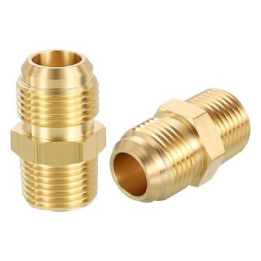 Imagem de Rebower Pacote com 2 adaptadores macho para macho, alargador macho de 0,9 cm x 0,6 cm MNPT Hex Nipple Extension Fitting para industrial, automotivo, transferência de fluidos, jardinagem doméstica